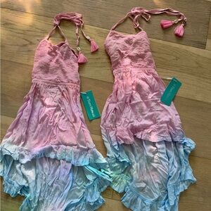 Pink and Blue Ombre Halter Dress